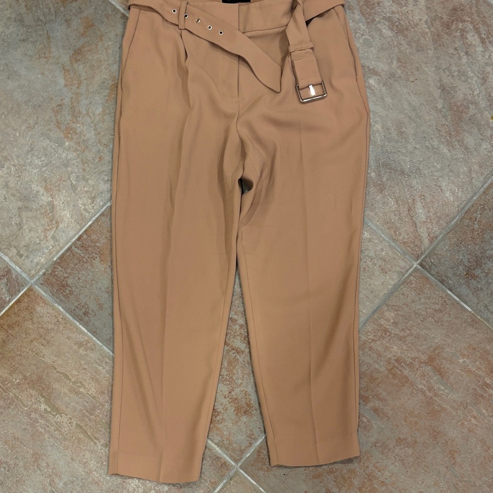 Express Tan Belted Trousers